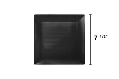 7.5 In. Zen Ridged Black Square Plastic Plates | 120 Count