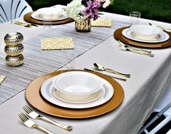 7.5 In. Gold Ovals Design Plates | 10 Count