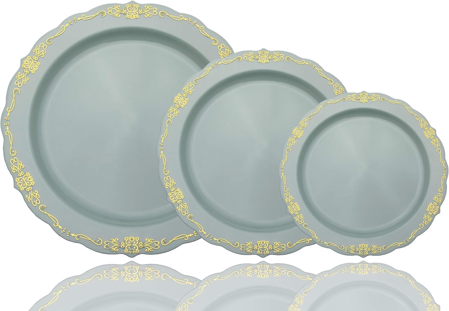 7.5 In. Robin Blue Victorian Design Plates | 20 Count