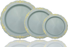 7.5 In. Robin Blue Victorian Design Plates | 20 Count