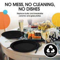 7 In. Black Paper Plates | Case of 1000