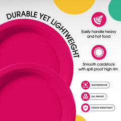 7 In. Cerise Plastic Plates | Case of 600