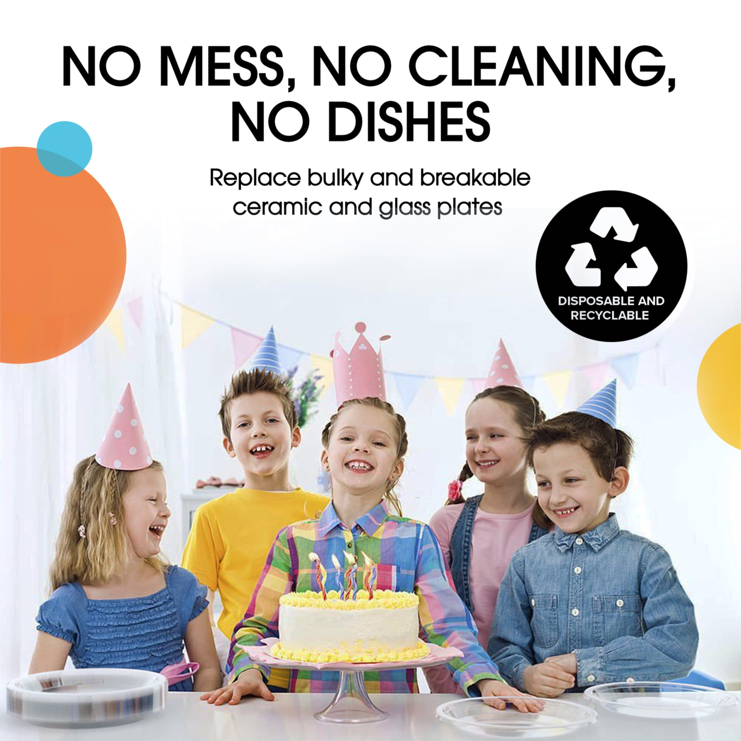 7 In. Clear Plastic Plates | 50 Count