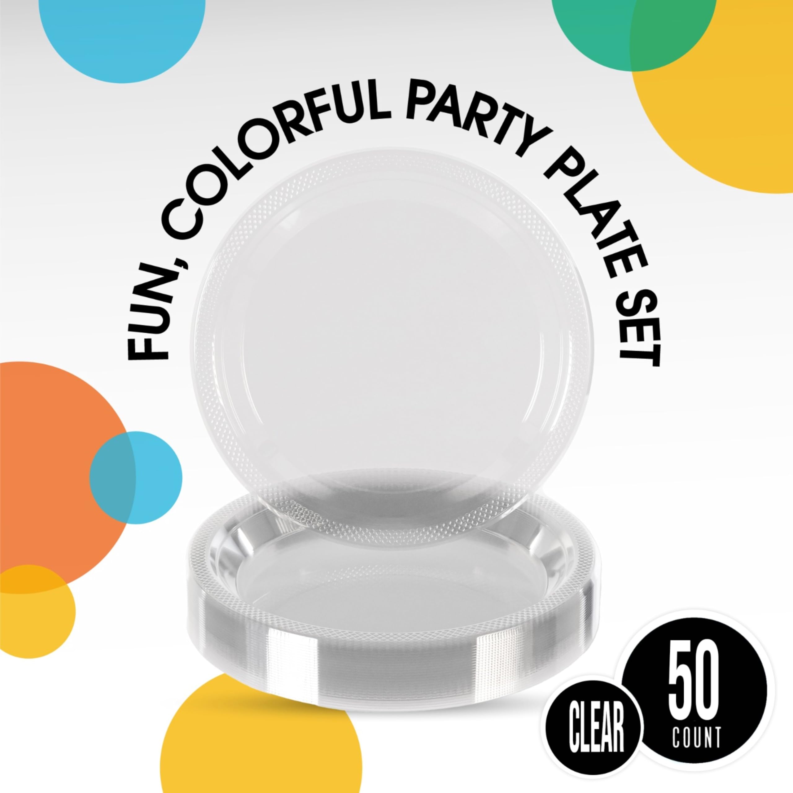 7 In. Clear Plastic Plates | 50 Count