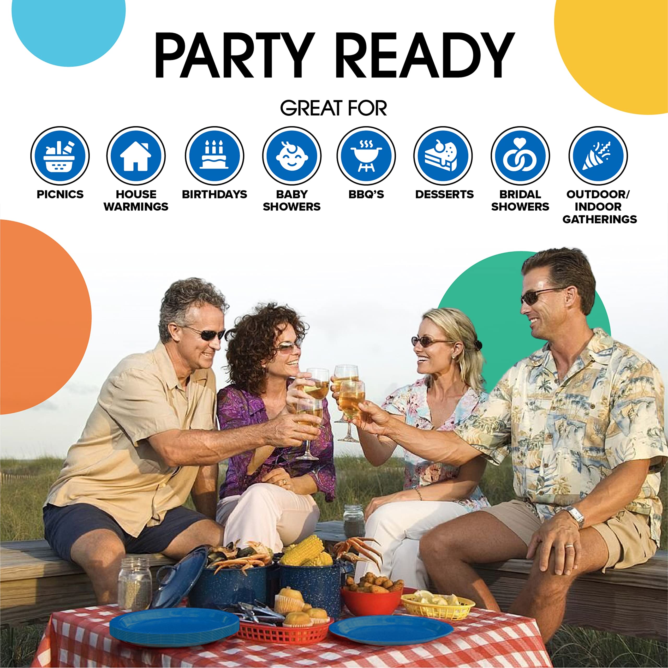 7 In. Dark Blue Paper Plates | 100 Count