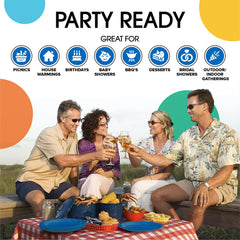 7 In. Dark Blue Paper Plates | 100 Count