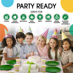 7 In. Emerald Green Plastic Plates | Case of 600