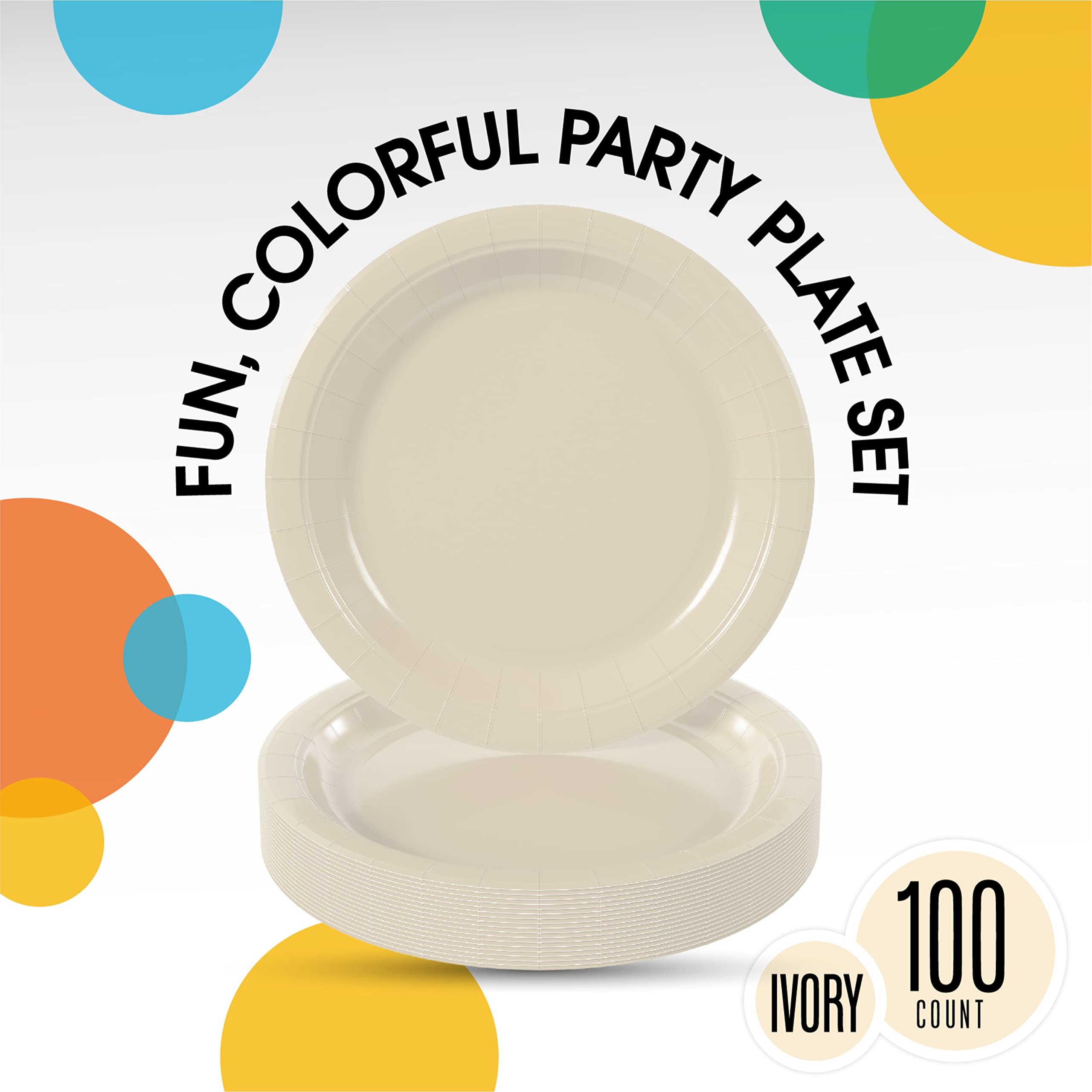 7 In. Ivory Paper Plates | 100 Count