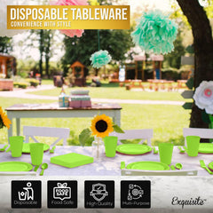 7 In. Lime Green Plastic Plates | 8 Count