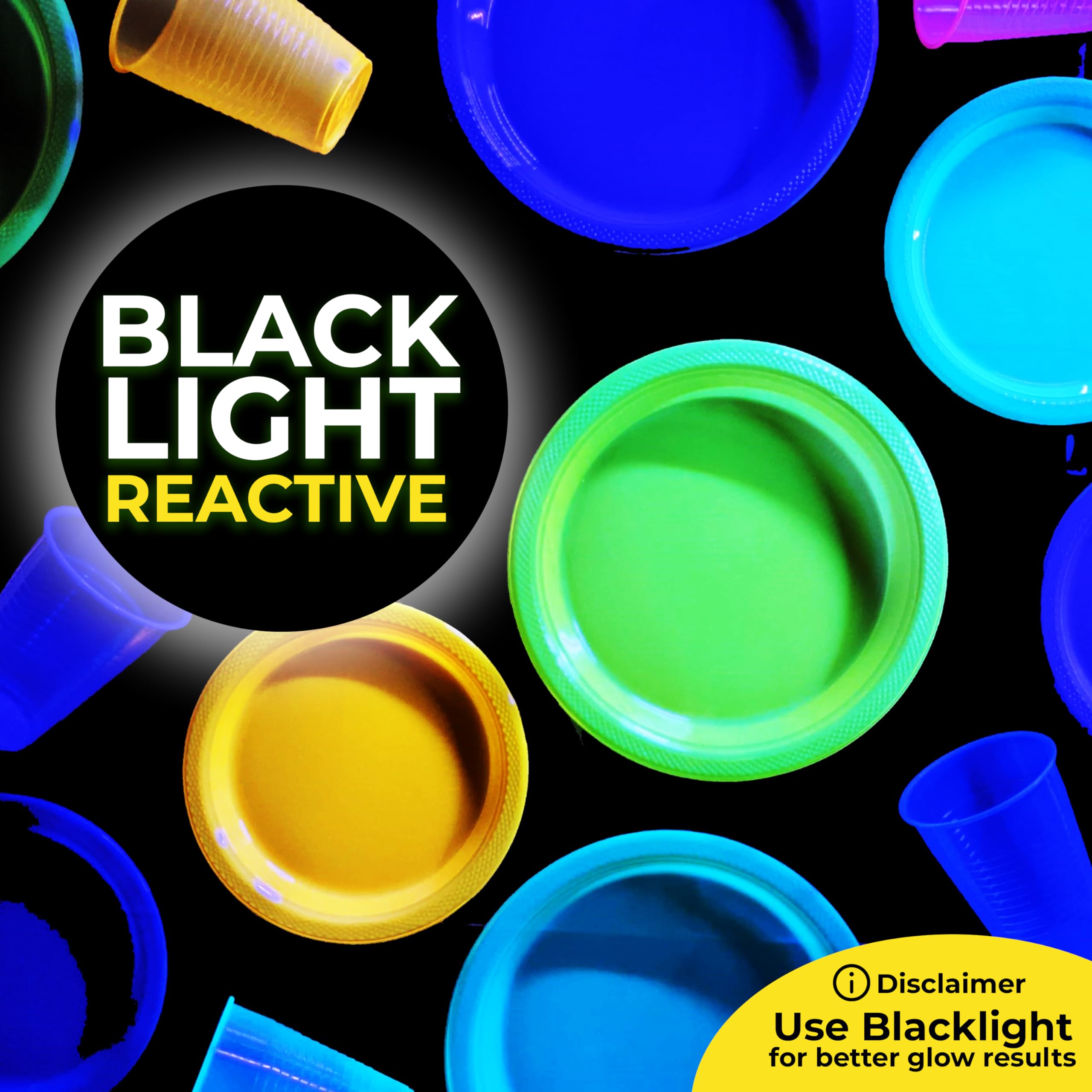 7 In. Neon Assorted Color Plastic Plates | 120 Count