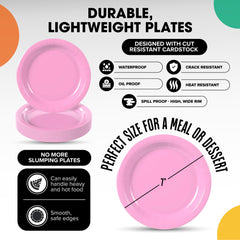 7 In. Pink Paper Plates | Case of 1000