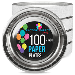 7 In. Reflective Silver Paper Plates | 100 Count