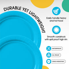 7 In. Turquoise Paper Plates | Case of 1000