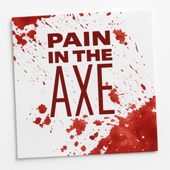 "Get Axed" Halloween Beverage Napkins - 5 In. X 5 In.