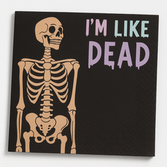 Pastel Halloween Skeleton Beverage Napkins - 5 In. X 5 In.