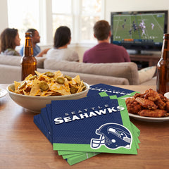 Seattle Seahawks NFL Lunch Napkins - 6.5 In. x 6.5 In. - 36 Pack