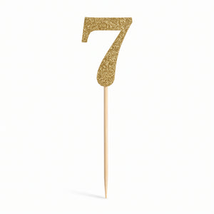 Glitter Gold Number 7 Picks - 4 Pack
