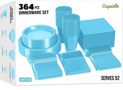 350 Solid Color Tableware Combo - Light Blue