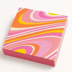 Vibrant Summer Throwback Lunch Napkins - 40 Count - 6.5 In. X 6.5 In.