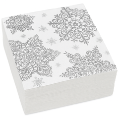 Shining Season Snowflake Lunch Napkins - 125 Pack - 6.5 In. X 6.5 In.