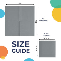 Silver Luncheon Napkins - 6.75 in. | 100 Count