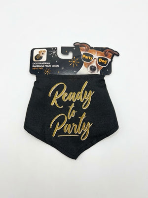 New Year's Eve Black Pet Bandana - XS/S