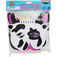 Farm Animal Foam Masks - 12 Count