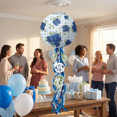 Baby in Bloom Hanging Lanterns - Blue Floral 3-Pack