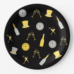 Bubbly This Way New Year's Eve 6.75" Round Paper Plates