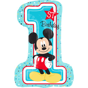 Mickey Mouse 1st Birthday SuperShape Foil Balloon - 28"