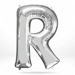 Silver Letter "R" Foil Balloon | 34"