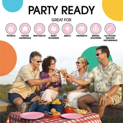 7 In. Pink Paper Plates - 50 Ct.