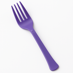 Heavyweight Purple Plastic Forks