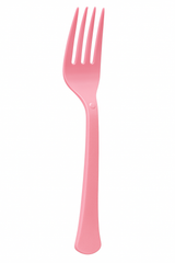 Heavyweight Pink Plastic Forks - 7.5 in.