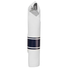 Premium Navy Rolled True Cutlery Set With Guest Towel - 10 pack