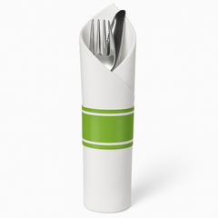 Premium Kiwi Rolled Cutlery Set with Guest Towel