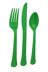 Heavyweight Green Plastic Cutlery Set