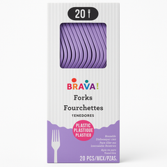 Lavender Plastic Forks - 7.5 in. - 20 Pack