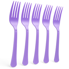 Lavender Plastic Forks - Solid Color Tableware