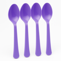 Vibrant Purple Plastic Spoons - Pack of 50