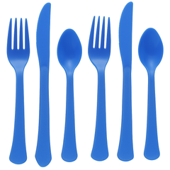 Royal Blue Assorted Plastic Cutlery Set