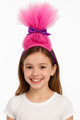 Trolls Poppy Pink Tulle Headband - Deluxe Wearable Accessory