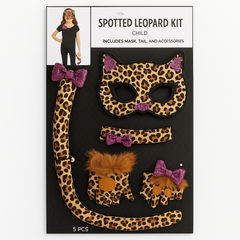Spotted Leopard Costume Kit for Kids - Mask, Tail, and Accessories