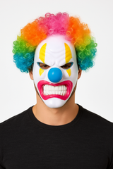 Neon Circus Light-Up Clown Mask with Rainbow Wig