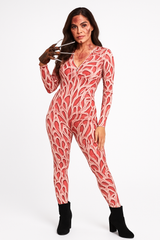 Zombie Scarred Catsuit Costume - L/XL