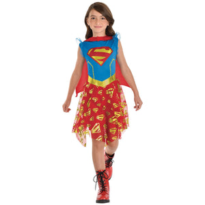 Supergirl Costume Dress & Cape - Child M (8-10)