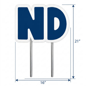 Blue "ND" Birthday Yard Sign