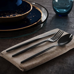 360 Pack Trendable Gloss Cutlery Combo Black 120/120/120