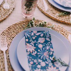 10 In. Chambray Blue Plastic Plates | 120 Count