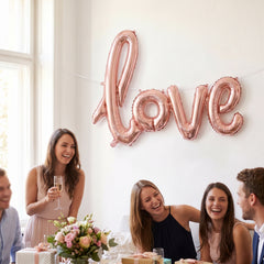 Rose Gold Script Letter Balloon - Lowercase "L", 8-Inch Foil, Air-Filled